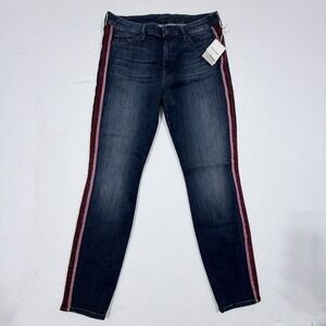 NEW MOTHER The High Waisted Looker Ankle Jeans‎ Here Kitty Glitter Plus Sz 33